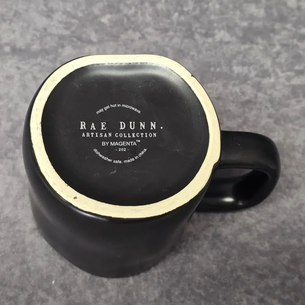 Rae Dunn Artisan Collection By Magenta HOME Black & White Coffee Tea Mug Glass